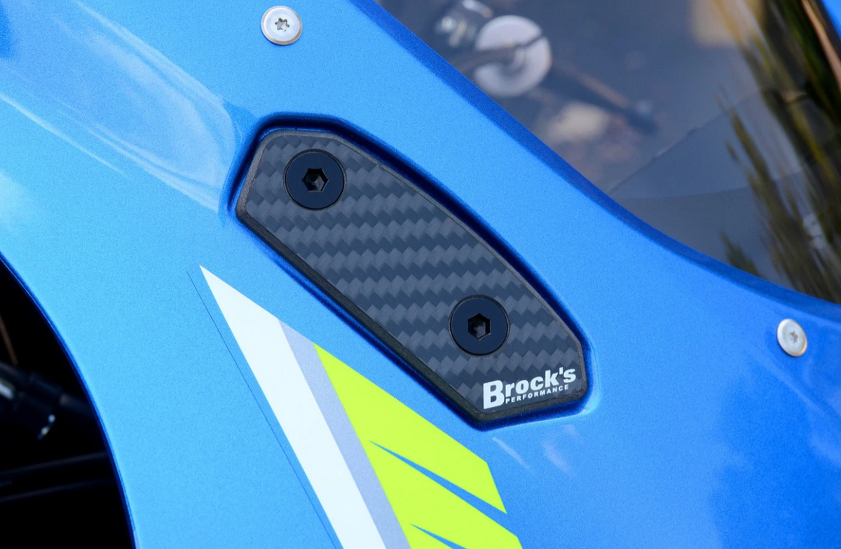 Mirror Block Off Plate Set Carbon Fiber GSX-R1000/R (17-27) and GSX-8R (2024)