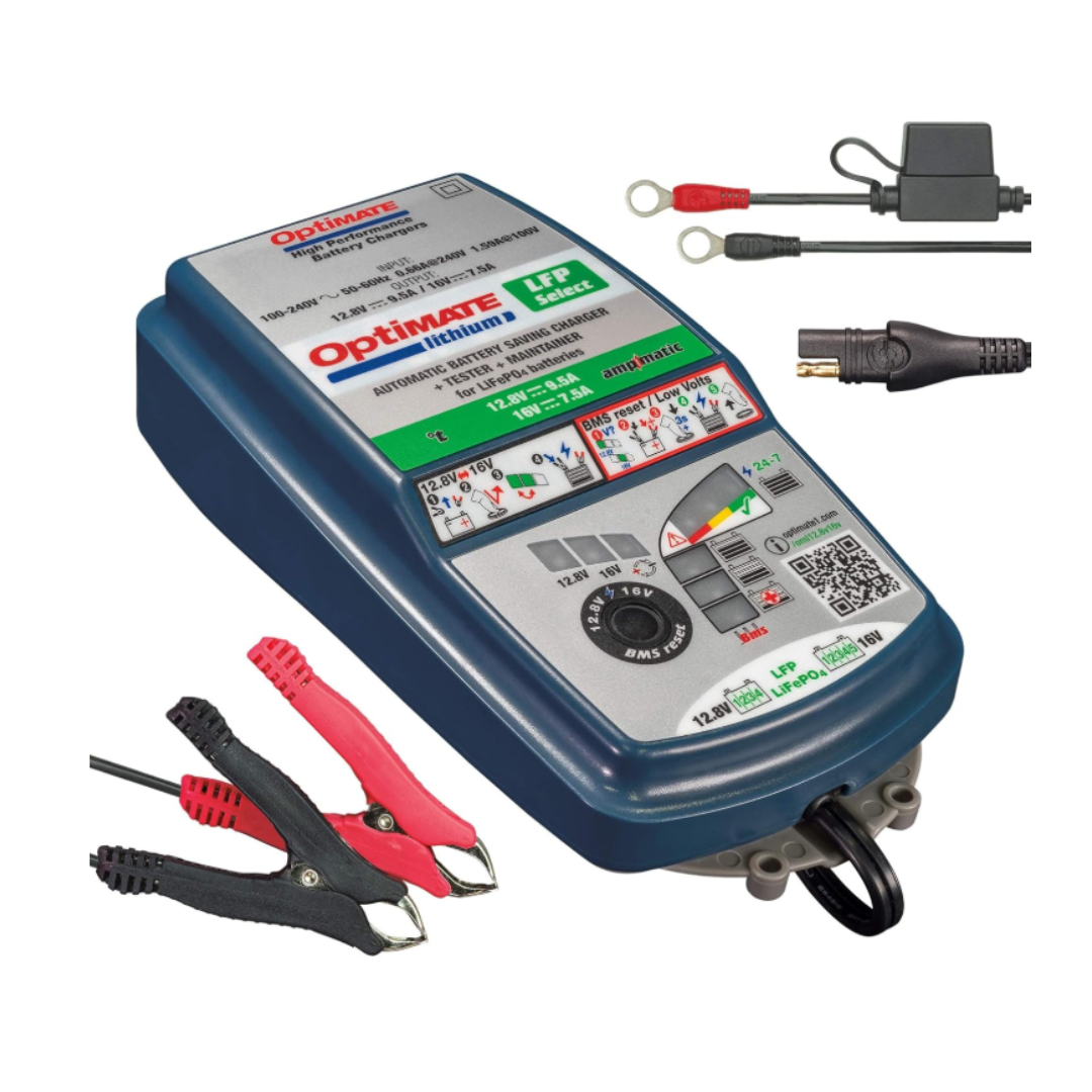 Optimate | Lithium Battery Charger | LFP Select | 12.8V & 16V LiFePO4